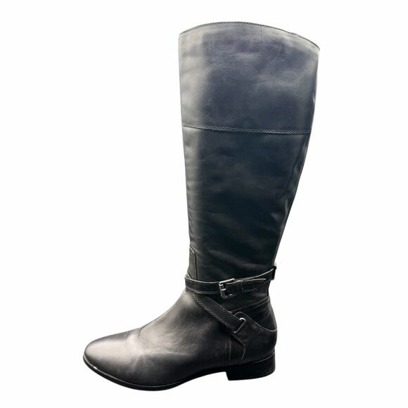 Clarks Black Leather Riding Boots Women’s 8.5M Knee High Zip Equestrian - Picture 9 of 15